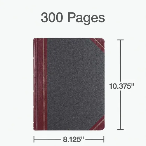Vista 3 de Boorum & Pease 21300R - Libro de columna, 300 páginas, 10-3/8 pulgadas x 8-1/8 pulgadas, negro