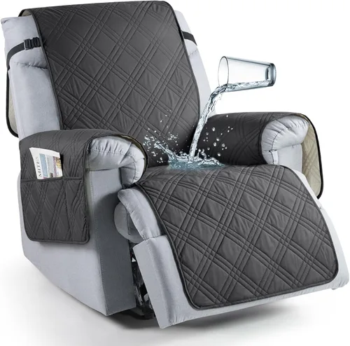 Vista 9 de TAOCOCO Funda para silla reclinable 100% impermeable que se mantiene en su lugar, fundas reclinables para sillas reclinables pequeñas con bolsillo