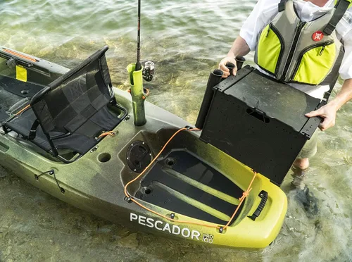 Vista 2 de Perception Silent Traction para kayak Pescador Pro de 10 pies, color negro