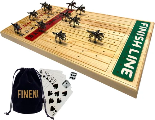 Vista 12 de Juego de carreras de caballos para adultos, juego de mesa de carreras de caballos con 11 lujosos caballos de metal (oro, plata, negro, oro rosa)