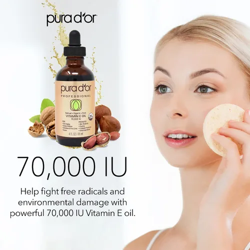 Vista 6 de PURA D'OR Aceite de ricino orgánico (4 onzas + 2 cepillos prellenados de pestañas y cejas de tiempo limitado) 100% puro, prensado en frío, suero