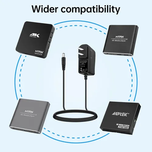 Vista 9 de Reproductor multimedia MP4 4K @60hz con fuente de alimentación, unidad USB HDD/256G de 8 TB/tarjeta SD con salida HDMI/AV para HDTV/PPT MKV AVI MP4