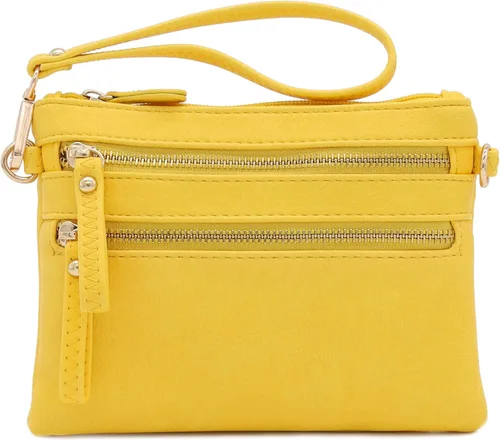 Vista 53 de Bolso de hombro cruzado con múltiples bolsillos y cremallera y correa de muñeca pequeña