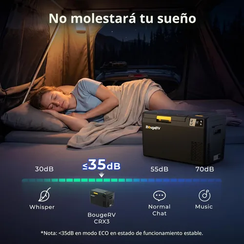 Vista 6 de BougeRV Refrigerador portátil de 12 voltios, CRX3 Refrigerador de automóvil de 23 cuartos de galón con control de aplicación, compresor eléctrico