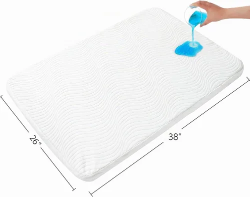 Vista 2 de Pack and Play - Colchón de 38 x 26 x 1 pulgada, protector de colchón Pack N Play con funda extraíble y lavable, almohadilla impermeable para bebés