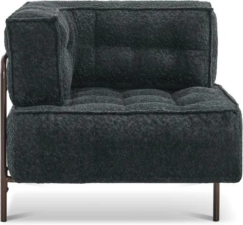Vista 12 de MCombo Sofá modular con cojín extraíble, sofá tapizado para sala de estar, apartamento, oficina (azul, asiento medio)