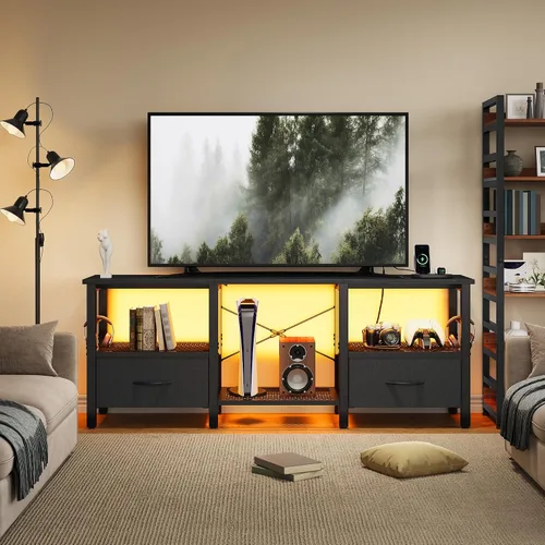 Vista 8 de Soporte de TV para televisores de hasta 55 pulgadas, consola Negro