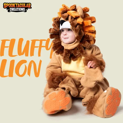 Vista 2 de Spooktacular Creations Halloween Baby Lion Costume, Toddler Lion Costume for Infant Kids Halloween Animal Dress up Party