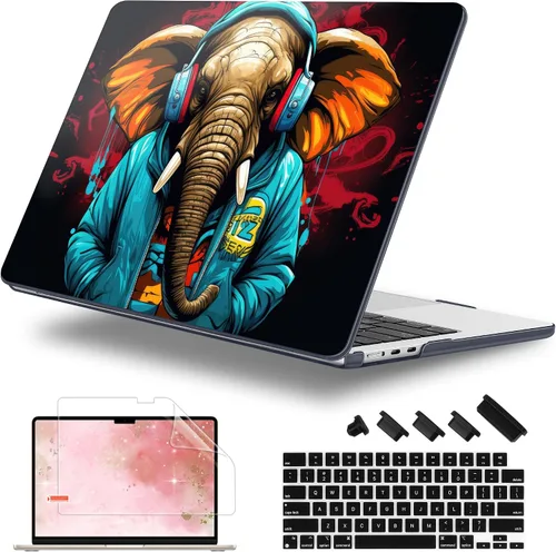 Vista 11 de Funda para MacBook Air de 15 Pulgadas 2025 2024 2023 Versión M4 A3241 M3 A3114 M2 A2941, Carcasa Rígida con Protector de Pantalla y Cubierta