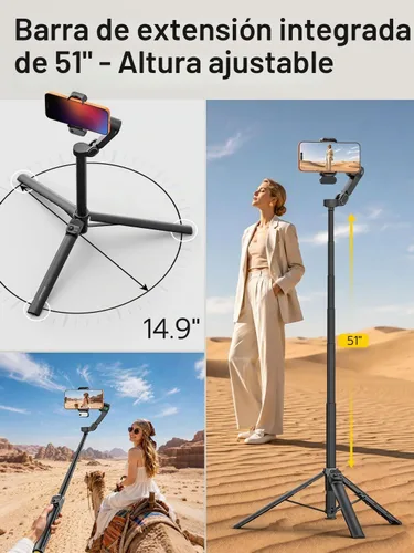 Vista 7 de AOCHUAN Smart V3 70.9" estabilizador cardán para iPhone w/AI módulo