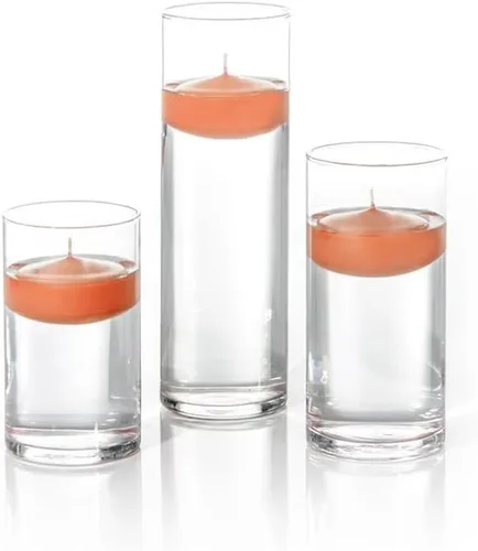 Vista 13 de yummi Juego de 18 velas flotantes y jarrones cilíndricos, color blanco