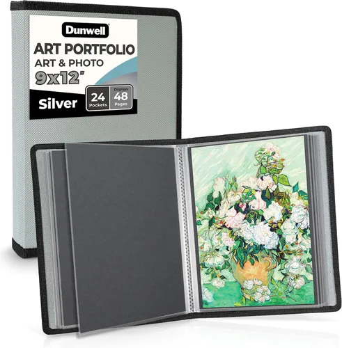 Vista 14 de Dunwell Art Portfolio - Carpeta de 8.5 x 11 pulgadas (negro), papel de montaje, carpeta de cartera para obras de arte, carpeta de arte de 8.5 x 11