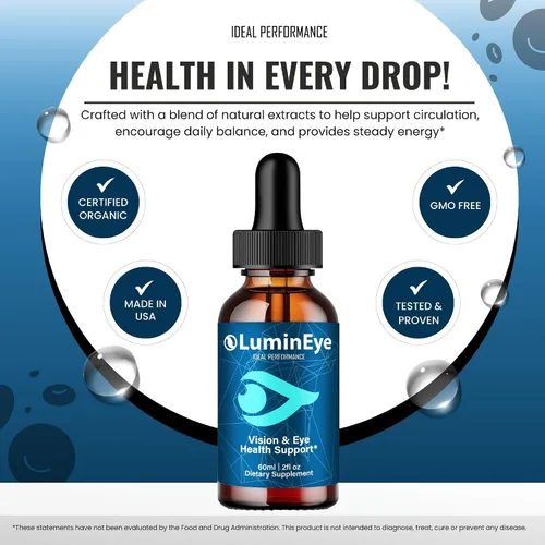Vista 5 de LuminEye Drops, gotas oficiales de suplemento de salud ocular LuminEye, máxima fuerza, bienestar visual natural y vista cristalina, cuentagotas