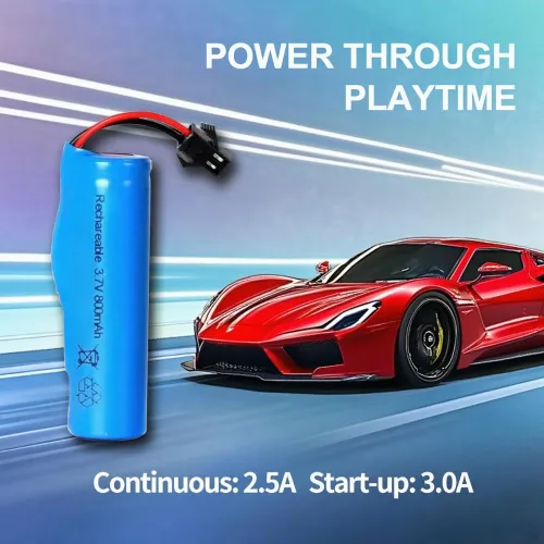 Vista 5 de Batería recargable de iones de litio de 3.7V 800mAh para coches RC, barcos, camiones, juguetes de control remoto