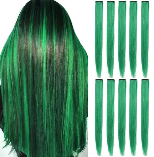 Vista 14 de Extensiones de cabello rosa ahumado con reflejos para fiesta de princesa, disfraz de Navidad para mujer (amarillo)