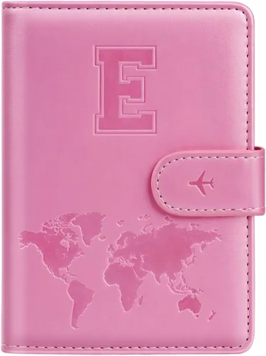 Vista 62 de Funda para Pasaporte Personalizada con Letra de la A a la Z, Billetera de Viaje con Bloqueo RFID, Funda para Pasaporte, Estuche para Pasaporte