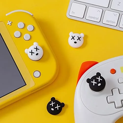 Vista 7 de PERFECTSIGHT 4 tapas de agarre para el pulgar compatibles con consola Nintendo SwitchOLEDLite funda de botón analógico 3D de silicona suave Kawaii