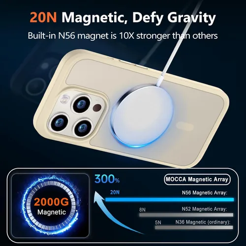 Vista 95 de MOCCA - Funda magnética resistente para iPhone XR de 6.1 pulgadas, compatible con MagSafe, funda con protección contra caídas de grado militar