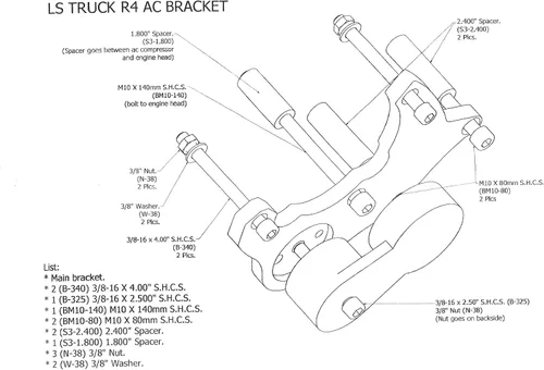Vista 9 de Soporte de CA LS, soporte de CA LS R4 para Chevy GMC 1999-2013 LS LQ LS2 LS3 LS6