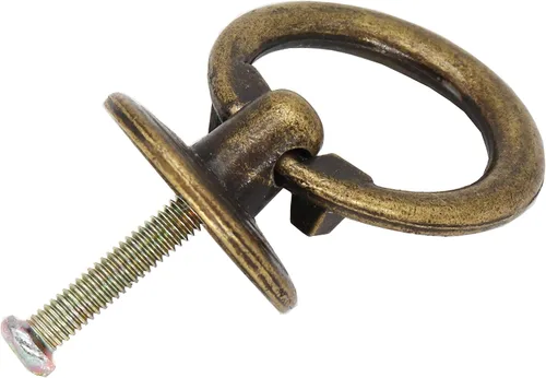 Vista 5 de Tiradores antiguos de bronce con un solo agujero, 8 piezas, estilo vintage, para armario, aparador, muebles