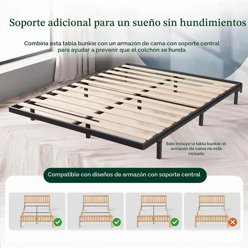 Vista 9 de Zinus Deepak - Base de listones de madera de montaje fácil de 1.6 pulgadas, reemplazo de base para la cama, tamaño matrimonial