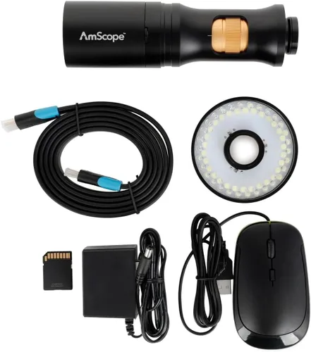 Vista 5 de AmScope - Microscopio digital todo en uno HDMI de 1080p con óptica de zoom en soporte de brazo doble - DM756H2D-DAB