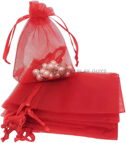 Vista 8 de TheDisplayGuys - Paquete de 48 bolsas de regalo de organza transparente negra de 2 x 2-3/4 pulgadas con cordón, bolsas de regalo para joyas, bolsas