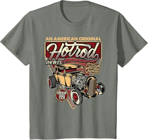 Vista 11 de Camiseta vintage Hot Rod Speed and Power para hombre Asphalt Grey