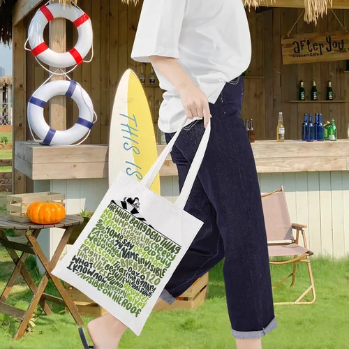 Vista 7 de LEVLO Musical Canvas Tote Bag Michael Keaton Fans Gift Charles Reusable Shoulder Bag