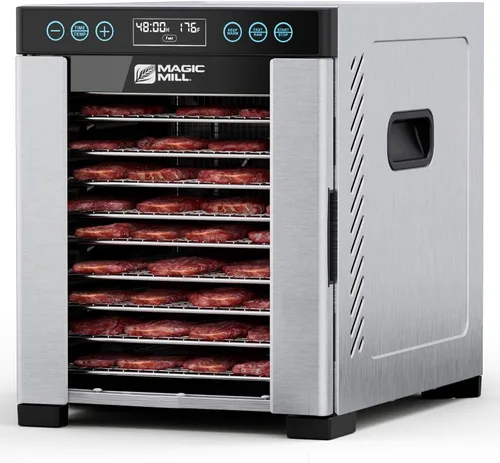 Vista 12 de Magic Mill Máquina deshidratadora Pro Food Potente sistema de secado uniforme con ventilador trasero de 600 W 7 bandejas de acero inoxidable