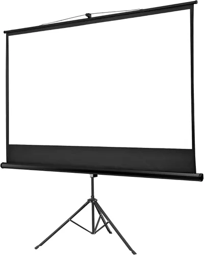 Vista 8 de Pantalla de proyector portátil 16:9 HD de 84 pulgadas con soporte, pantalla de trípode extraíble manual sin arrugas con bolsa de transporte