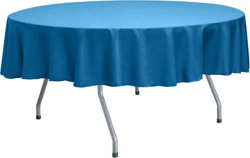 Vista 43 de Ultimate Textile Mantel redondo reversible Shantung Satin Majestic de 84 pulgadas, color rosa hielo
