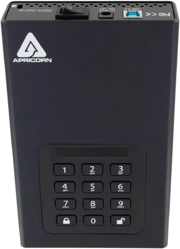 Vista 5 de Apricorn 2TB Aegis Padlock DT 256-Bit Cifrado USB 3.0 Disco duro (ADT-3PL256-2000)