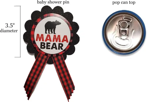 Vista 4 de Amy's Bubbling Boutique Inc - Pin de botón con diseño de mamá oso, Cartulina cinta de grogrén