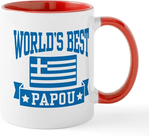 Vista 32 de CafePress Papou (Worlds Best) Taza de café de cerámica (11 oz (11.0 fl oz)