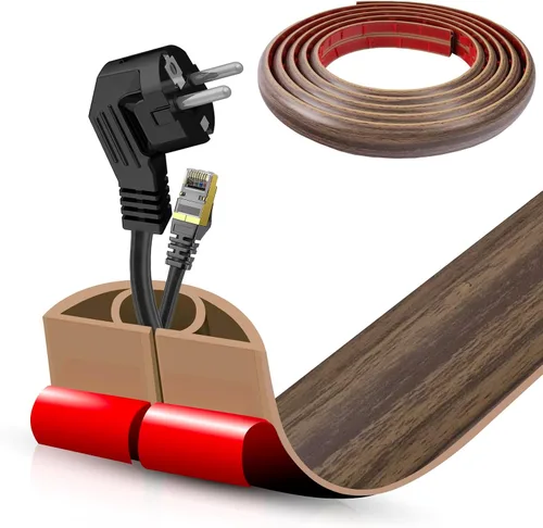 Vista 20 de Cubierta autoadhesiva para cables de suelo, gestión de cables de 3.3 pies, protector de tira de extensión para cables, evita tropiezos de cables