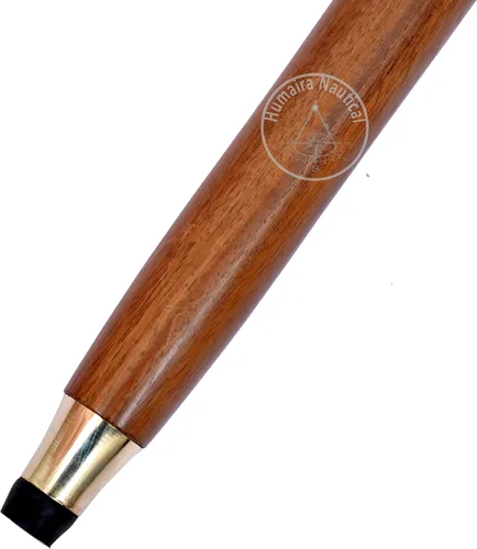 Vista 8 de Humaira Nautical Bastón plegable de latón con mango de diseñador victoriano, bastón de madera de 38 pulgadas para regalo hombres y mujeres