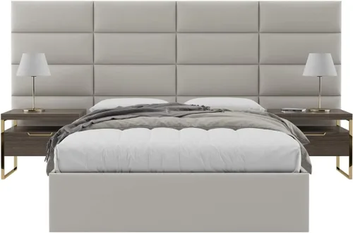 Vista 11 de Vänt - Paneles tapizados de cabecera para montar en la pared, diseño Elizabeth, 120 x 46 pulgadas, configuración de 16 paneles individuales