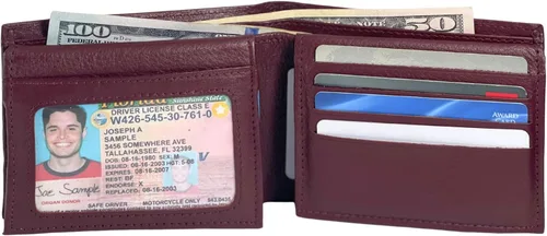 Vista 12 de Bullz RFID bloqueo de señal de protección contra robo de cuero grande grueso de seguridad para hombre cartera, Negro