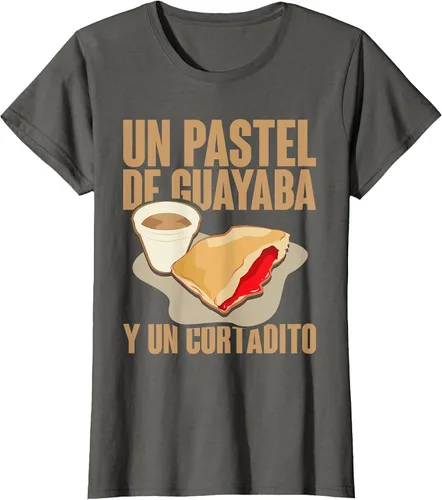 Vista 48 de Funny Cuban Coffee Guayaba Guava Breakfast T Shirt T-Shirt Asphalt Grey