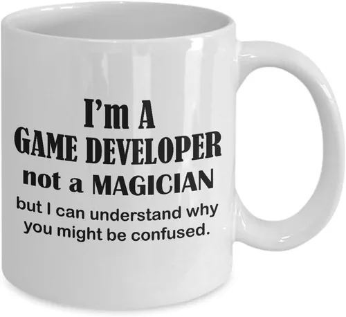 Vista 2 de Regalos para diseñador de videojuegos – taza de café magiciana – taza de té divertida y bonita para regalar una idea de recompensa motivadora