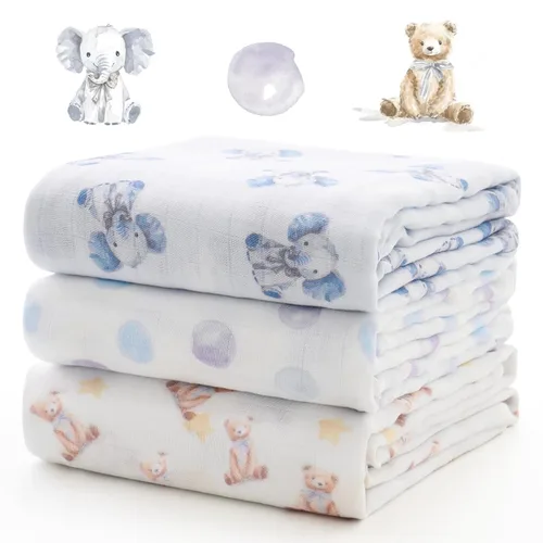 Vista 18 de Momcozy Mantas de muselina para bebé, suaves y sedosas de 47 x 47 pulgadas, mantas transpirables para envolver al recién nacido, para niños y niñas