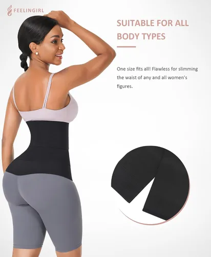 Vista 4 de FeelinGirl Entrenador de cintura para mujer, faja reductora de cintura para sauna, faja para abdomen, talla grande, vendaje Snatch Me Up
