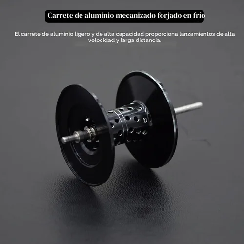 Vista 5 de Carrete de pesca de carbono 300 Baitcasting, carretes de cebo de alta capacidad de línea, relación de engranajes 6.3:1, rodamientos de bolas