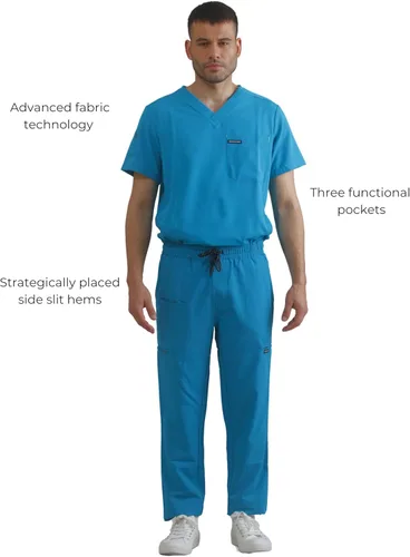 Vista 2 de Members Only Pantalón médico Hampton con parte inferior abierta para hombre uniforme médico uniforme de hospital