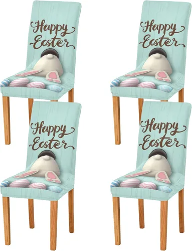 Vista 2 de Juego de 2 fundas elásticas para sillas de comedor, extraíbles y lavables, para cocina, comedor, decoración de hotel