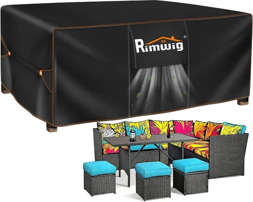 Vista 13 de Fundas extragrandes impermeables para juego de muebles de patio, liquidación de fundas para muebles de exterior, fundas para juego de sofá
