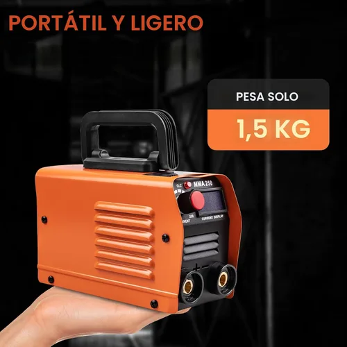 Vista 3 de Siasky Mini máquina de soldar, máquina de soldadura mejorada de 110 V, soldador portátil MMA-250A, soldador inversor IGBT con arranque en caliente