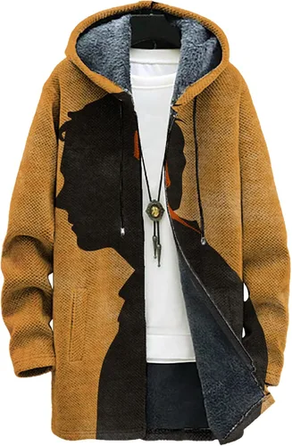Vista 8 de Mens Hooded Cardigan Japanese Art Zip Up Long Sleeve Sweater Hoodie Dragon Print Coat with Pockets