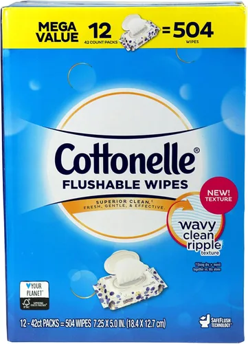 Vista 6 de Cottonelle Fresh Care Toallitas Biodegradables, Paquete de Viaje, 12 Paquetes de Viaje de 10 Paños Cada Uno (120 Unidades)